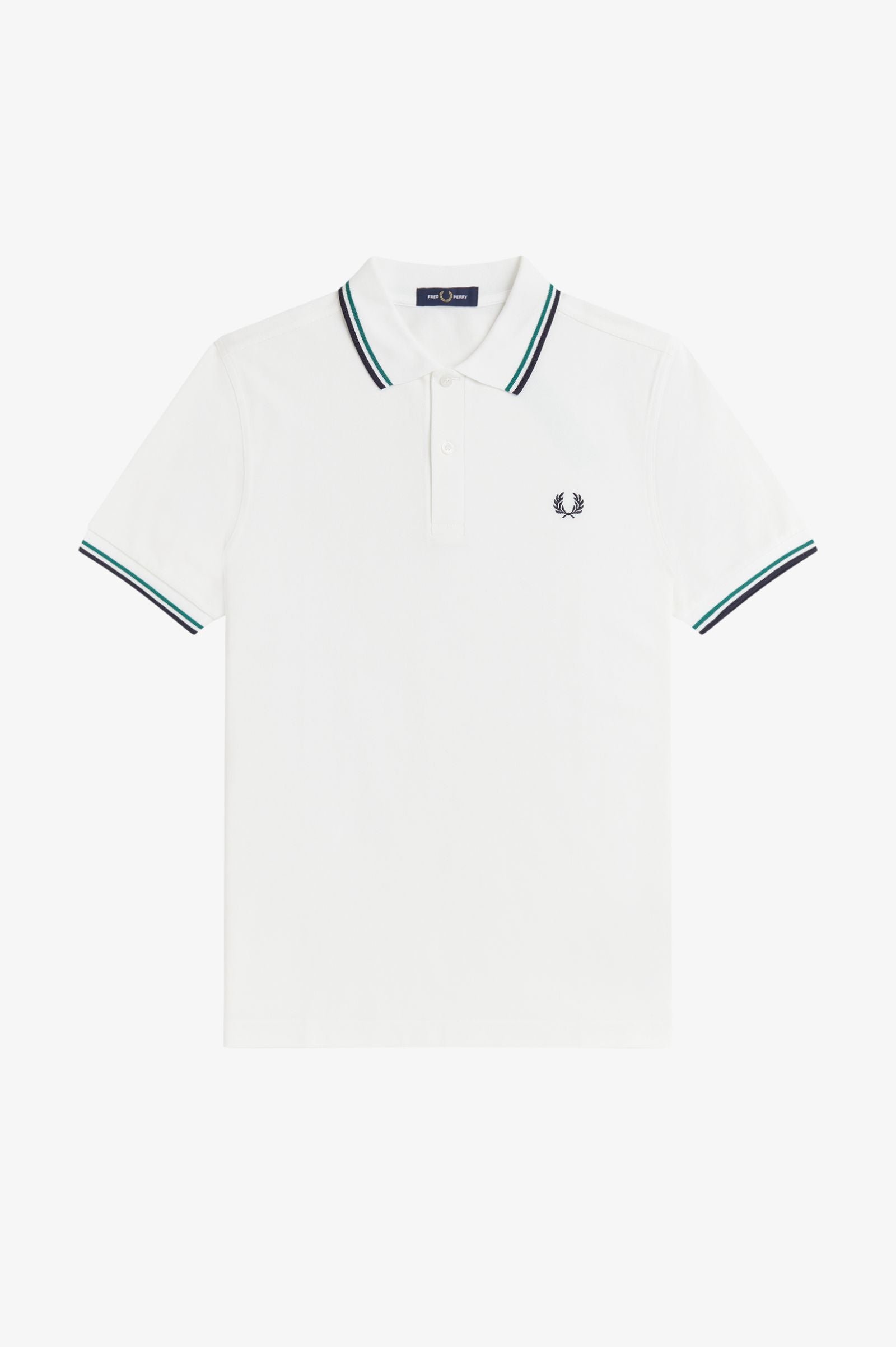 Polo manica corta M3600 02C FRED PERRY Snowwht/sgrn/nvy 