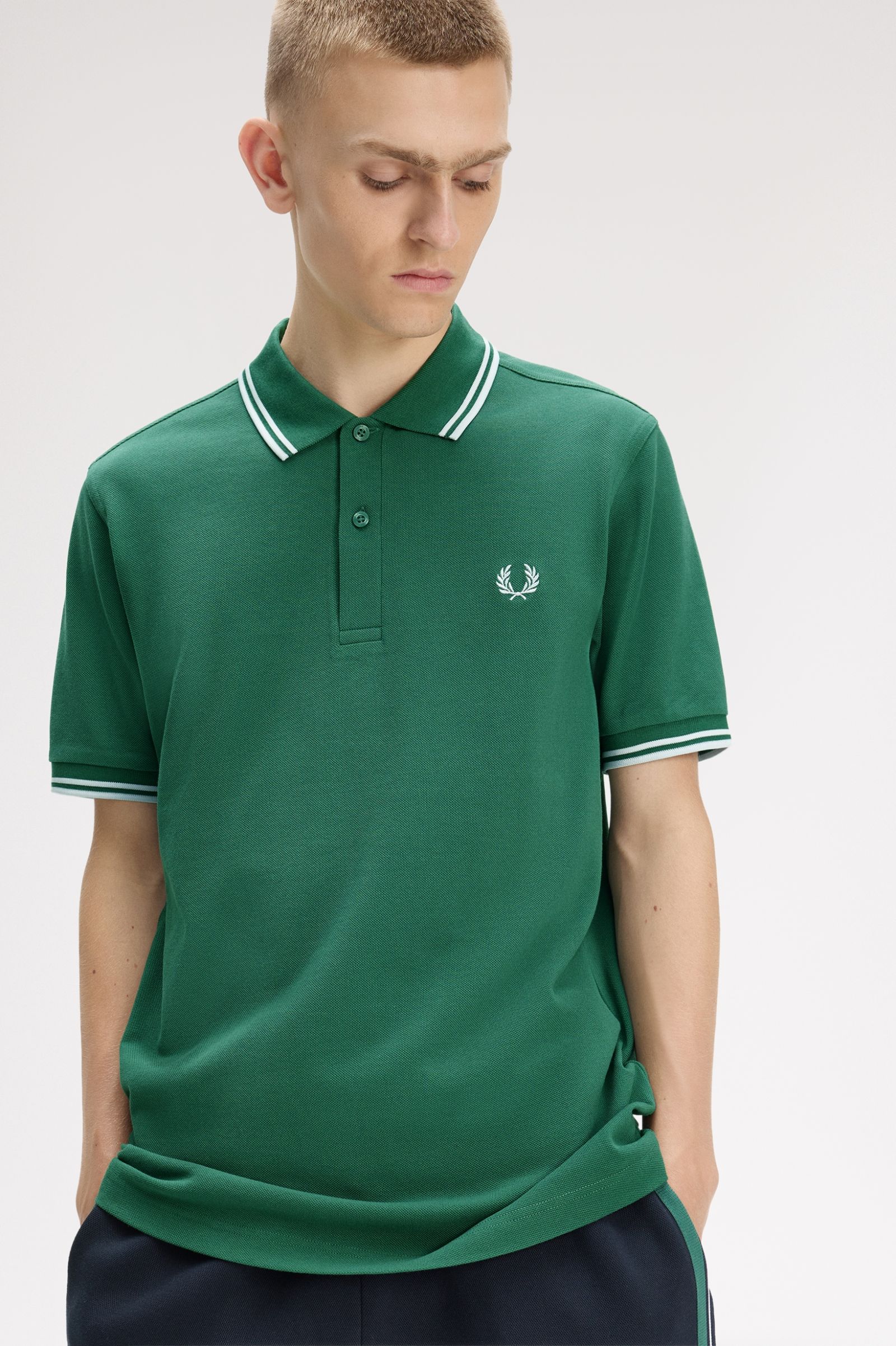 Polo manica corta M3600 81B FRED PERRY Sptgrn/ltic/ltic 