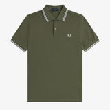 Polo manica corta M3600 87B FRED PERRY Lwgrn/ecru/dskbl 