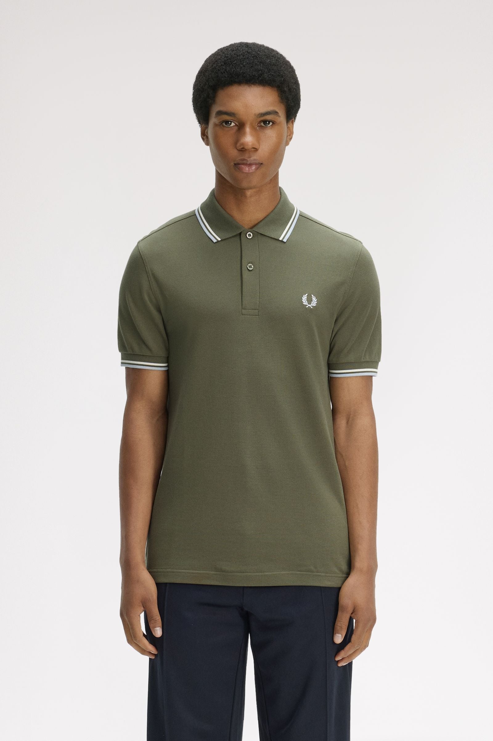 Polo manica corta M3600 87B FRED PERRY Lwgrn/ecru/dskbl 