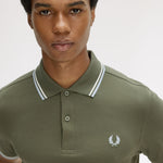 Polo manica corta M3600 87B FRED PERRY Lwgrn/ecru/dskbl 
