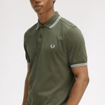 Polo manica corta M3600 87B FRED PERRY Lwgrn/ecru/dskbl 