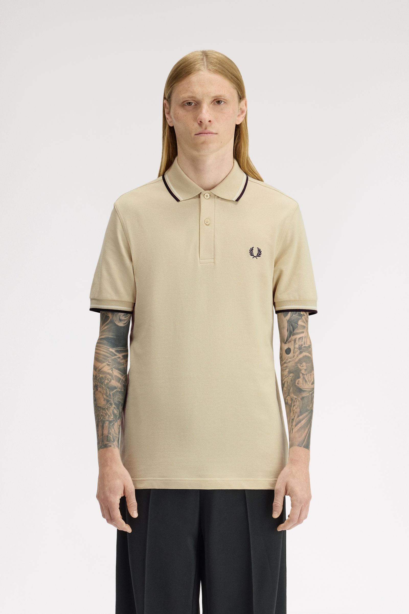 Polo manica corta M3600 12B FRED PERRY Oatm/snwh/anchgr 