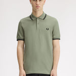Polo manica corta M3600 S23 FRED PERRY Seagrass/black 