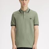 Polo manica corta M3600 S23 FRED PERRY Seagrass/black 