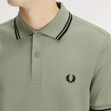 Polo manica corta M3600 S23 FRED PERRY Seagrass/black 