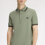 Polo manica corta M3600 S23 FRED PERRY Seagrass/black 