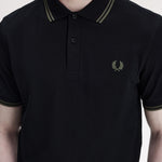 Polo manica corta M3600 T44 FRED PERRY Black/fieldgreen 