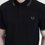 Polo manica corta M3600 T44 FRED PERRY Black/fieldgreen 