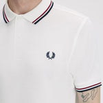 Polo manica corta M3600 T60 FRED PERRY Snwht/bred/nvy 