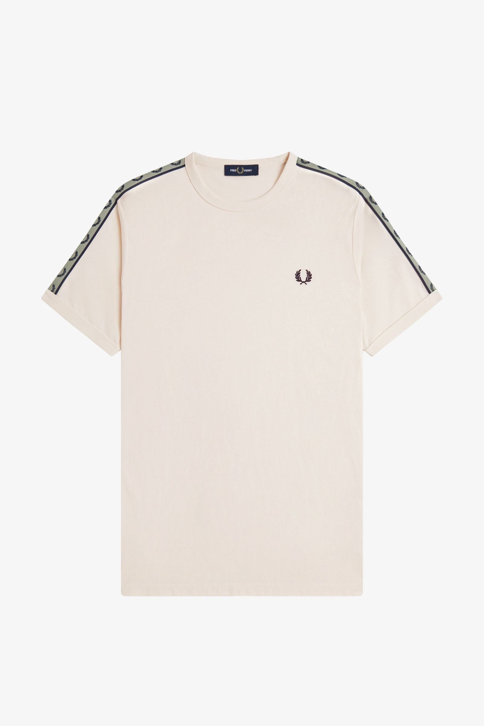 T-Shirt manica corta con banda logata M4613 28B FRED PERRY Ecru/navy 