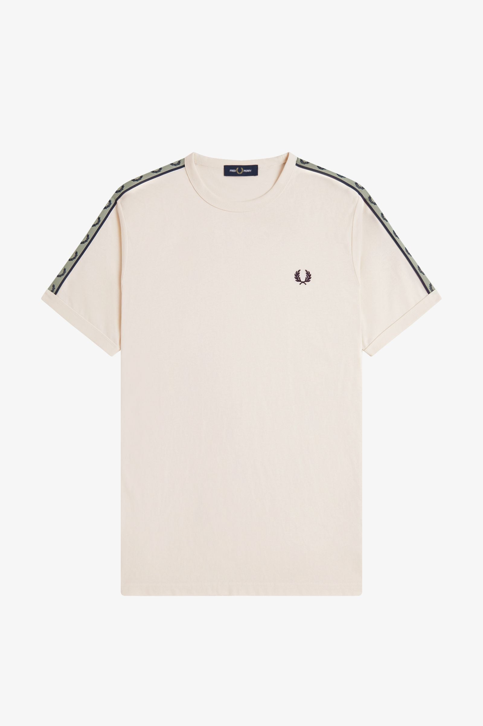 T-Shirt manica corta con banda logata M4613 28B FRED PERRY Ecru/navy 