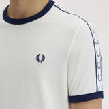 T-Shirt manica corta con fettuccia M4620 129 FRED PERRY Snow white 