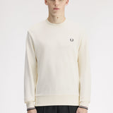 Felpa girocollo M7535 84A FRED PERRY Ecru/oxbld/grsrts 