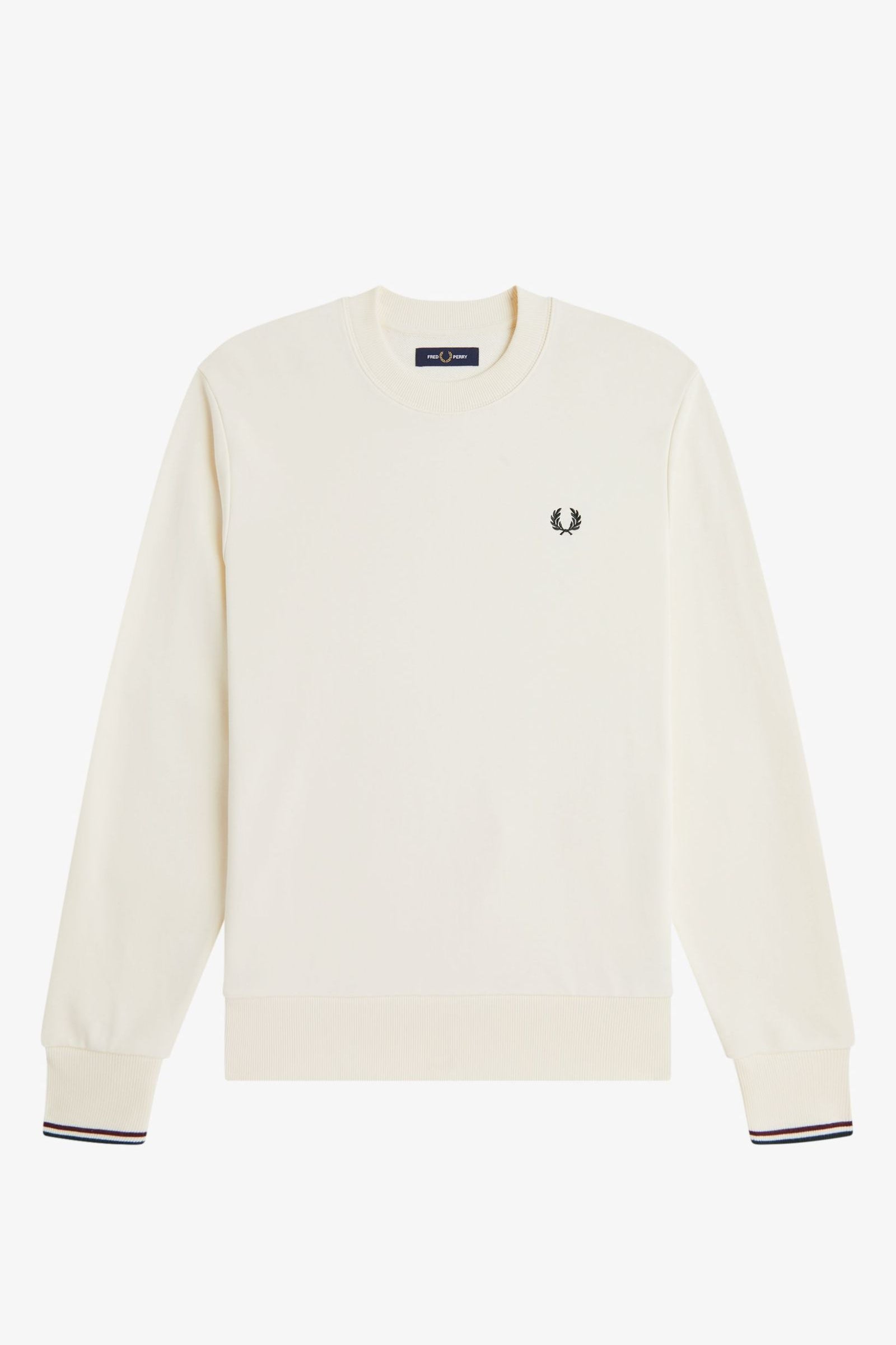 Felpa girocollo M7535 84A FRED PERRY Ecru/oxbld/grsrts 