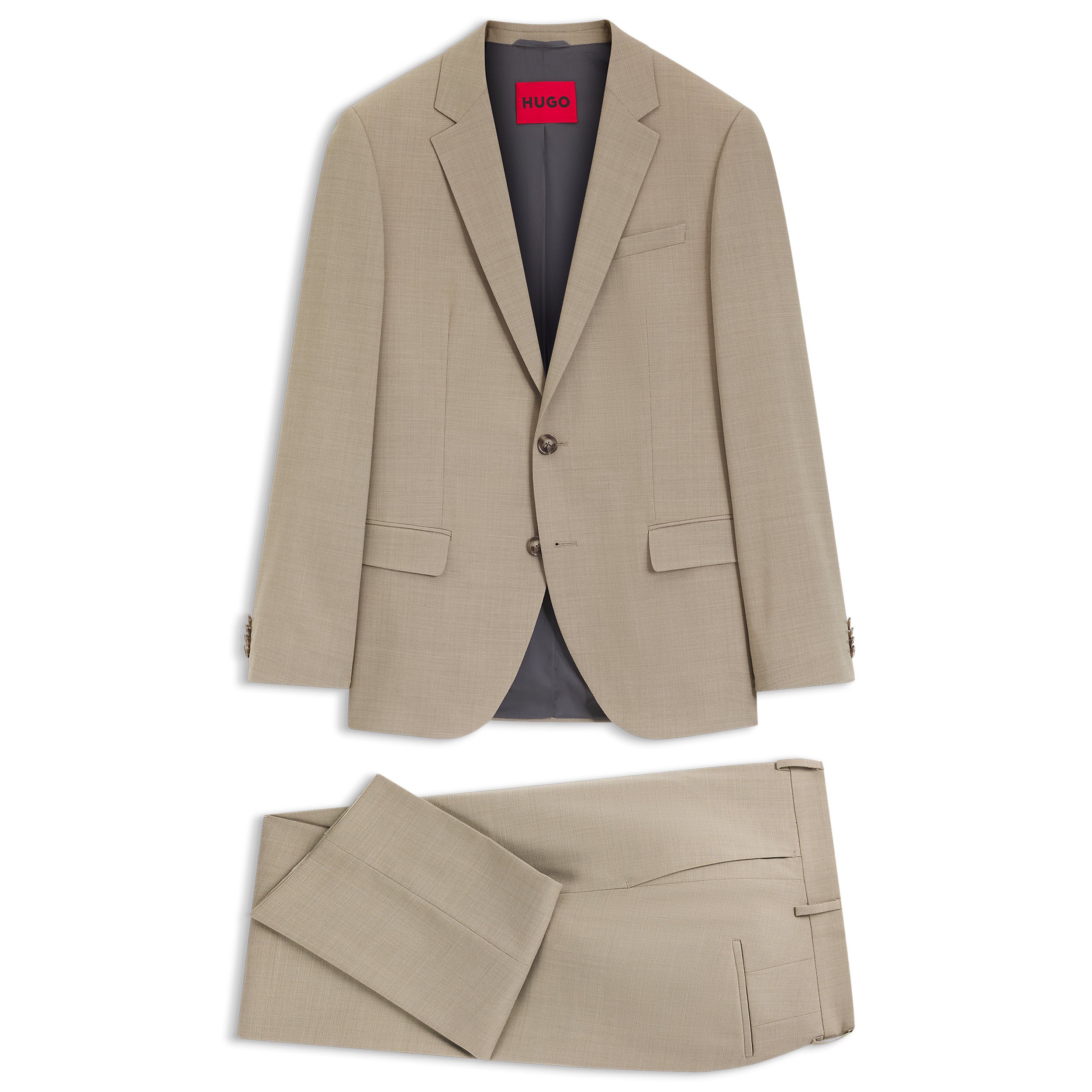 Abito slim fit in tessuto elasticizzato 50557616 10276642 01 269 HUGO Beige 