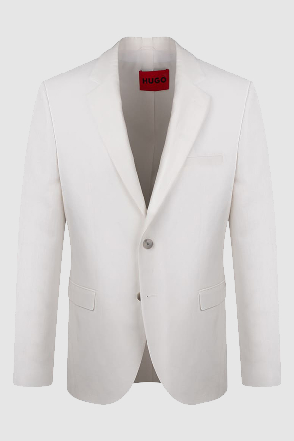 Giacca in misto lino 50559674 10278166 01 102 HUGO White 