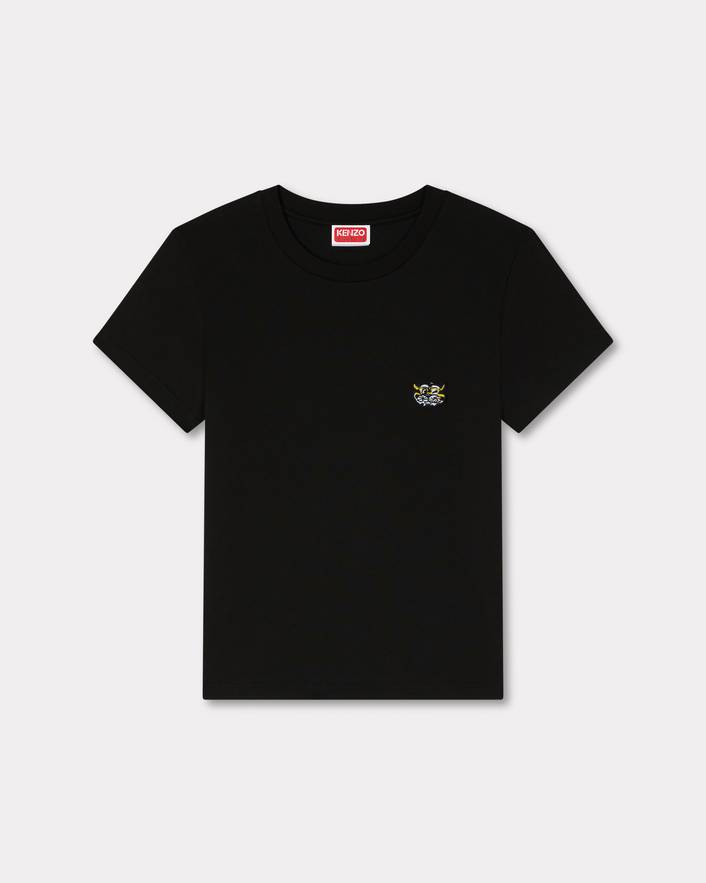 T-Shirt in cotone ricamata FG52TS2164SO 99J KENZO Black 