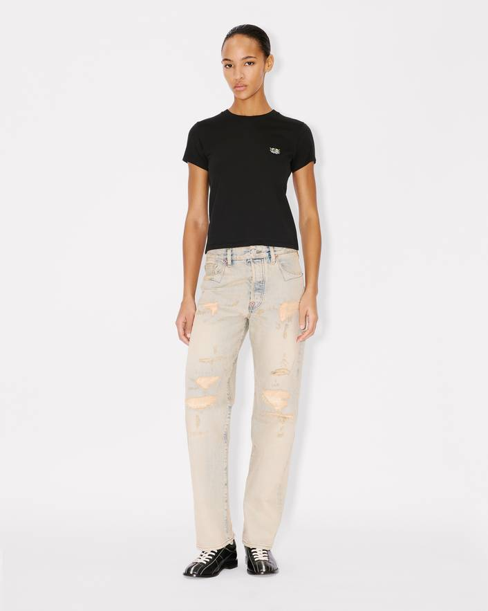T-Shirt in cotone ricamata FG52TS2164SO 99J KENZO Black 