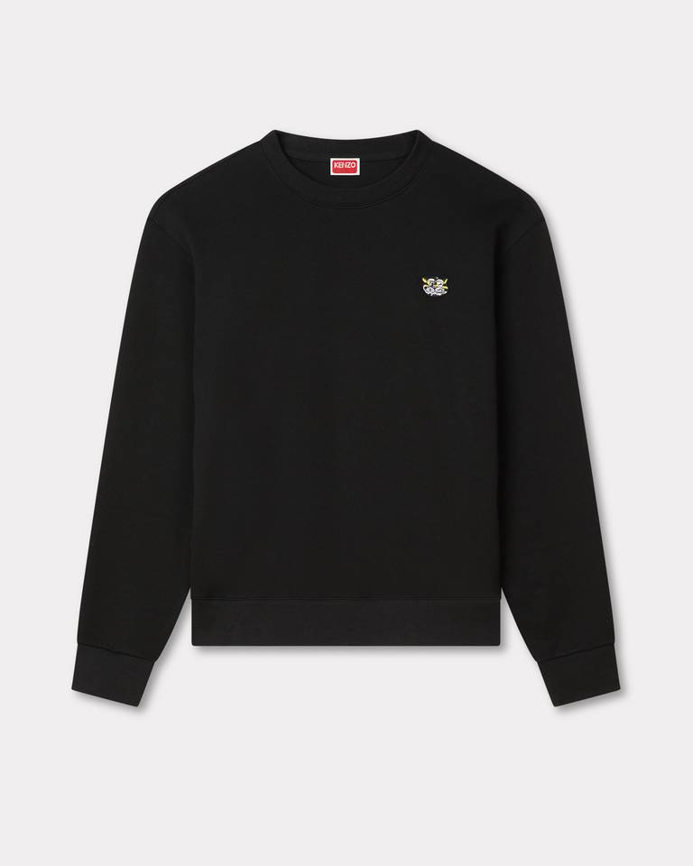 Felpa in cotone con ricamo FG55SW2054MJ 99J KENZO Black 