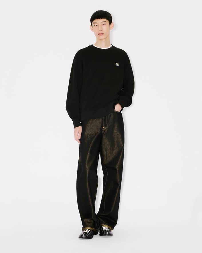 Felpa in cotone con ricamo FG55SW2054MJ 99J KENZO Black 