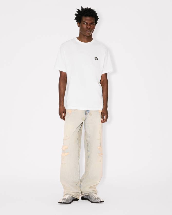 T-Shirt in cotone con ricamo FG55TS2054SG 02 KENZO Off white 