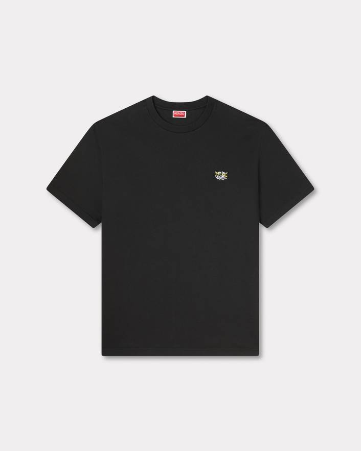 T-Shirt in cotone con ricamo FG55TS2054SG 99J KENZO Black 