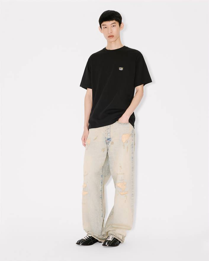 T-Shirt in cotone con ricamo FG55TS2054SG 99J KENZO Black 
