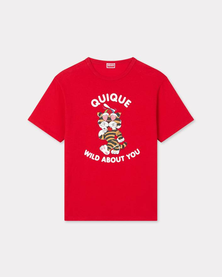 T-Shirt unisex in cotone FG55TS2124SK 22 KENZO Cherry 