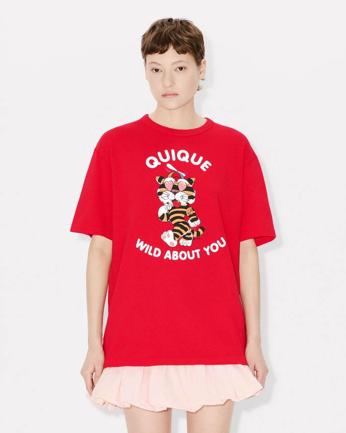 T-Shirt unisex in cotone FG55TS2124SK 22 KENZO Cherry 