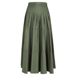 Gonna lunga in popeline di cotone 2616101052600 069 MAX MARA STUDIO Verde militare 
