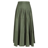Gonna lunga in popeline di cotone 2616101052600 069 MAX MARA STUDIO Verde militare 