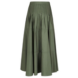 Gonna lunga in popeline di cotone 2616101052600 069 MAX MARA STUDIO Verde militare 