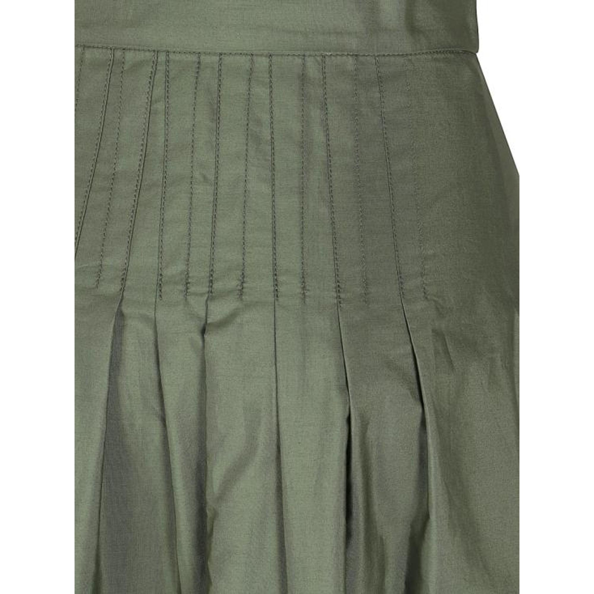 Gonna lunga in popeline di cotone 2616101052600 069 MAX MARA STUDIO Verde militare 
