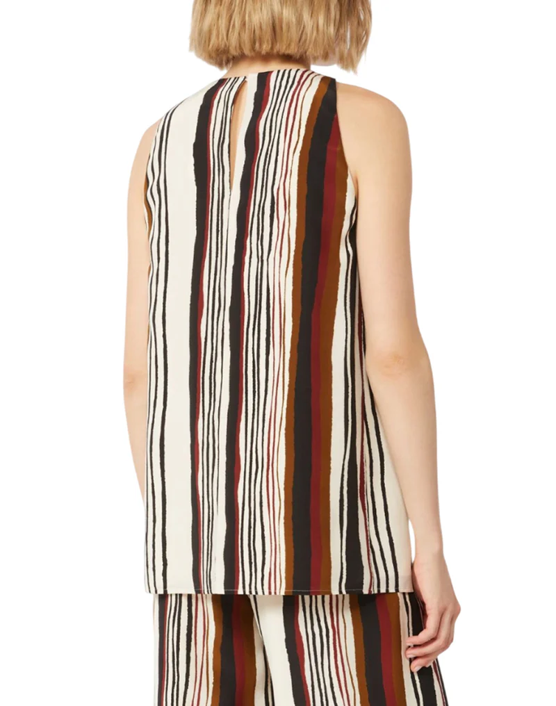 Top smanicato fantasia 2616161022600 001 MAX MARA STUDIO Bianco/nero/col 