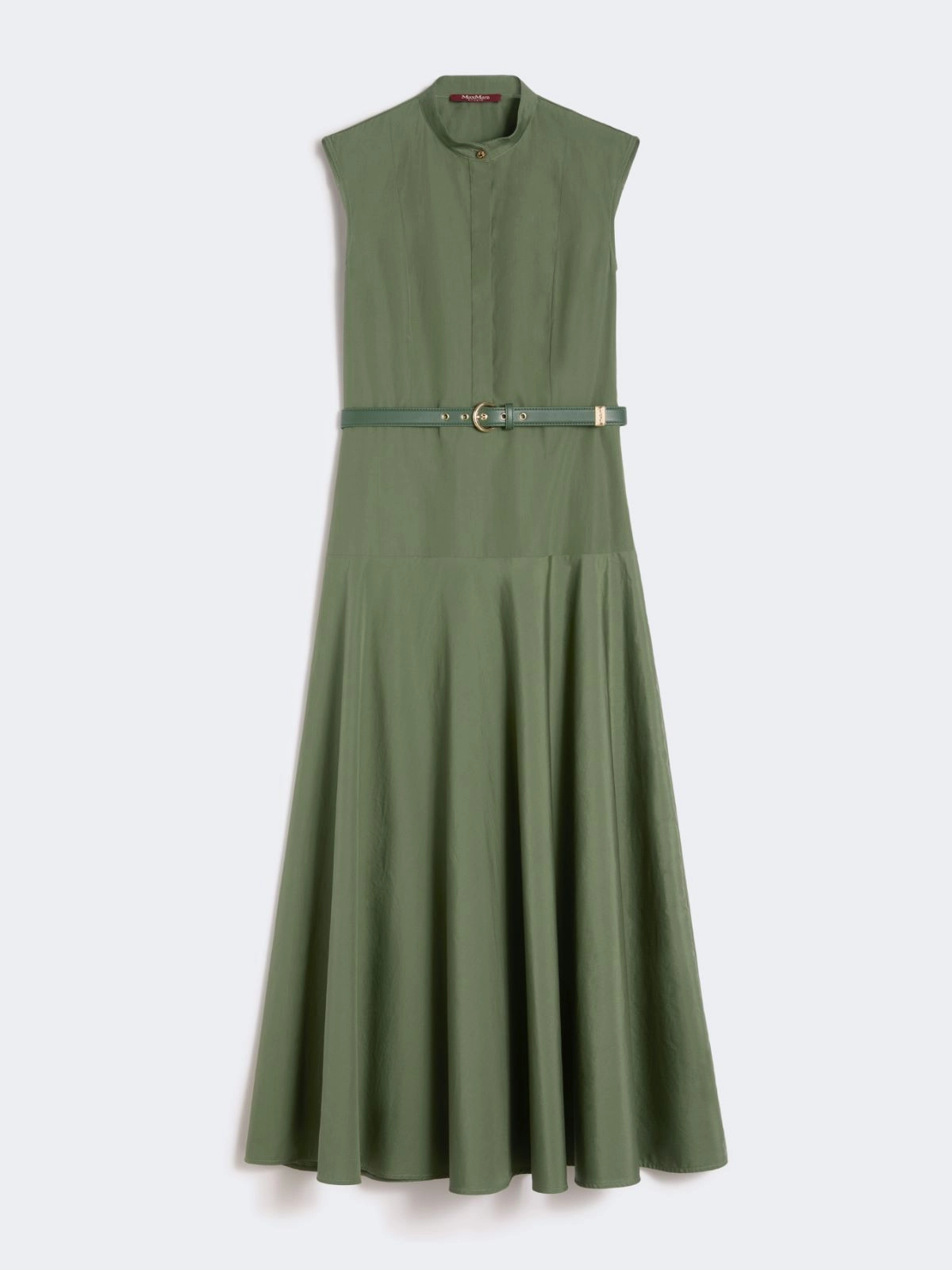 Abito a ruota in popeline di cotone 2616221052600 069 MAX MARA STUDIO Verde militare 