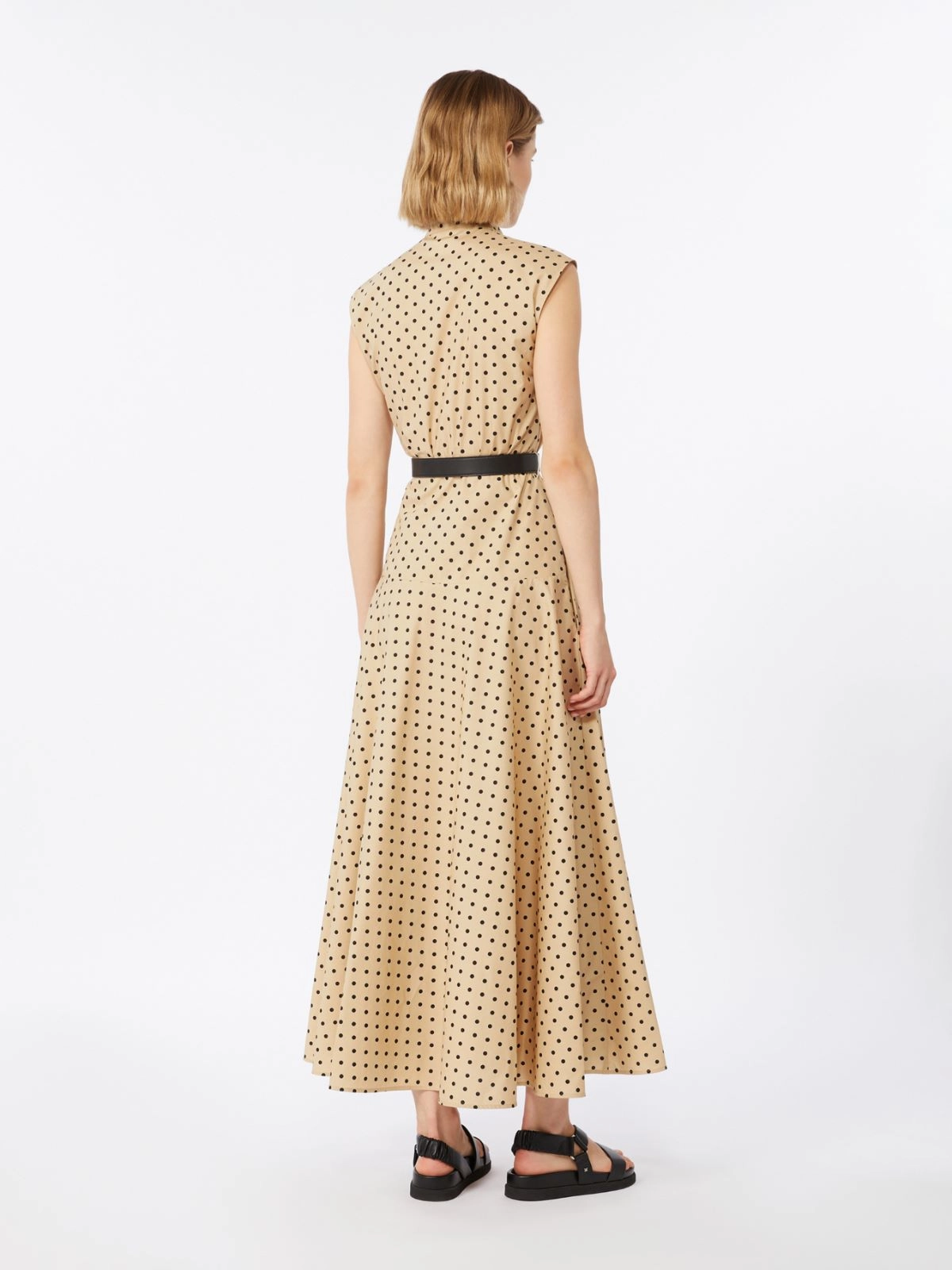 Abito chemisier in popeline stampato 2616221142600 003 MAX MARA STUDIO Coloniale/nero 