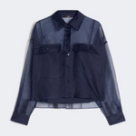 Camicia in organza di seta 2615261012600 004 MAX MARA WEEKEND Blu 