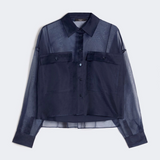 Camicia in organza di seta 2615261012600 004 MAX MARA WEEKEND Blu 