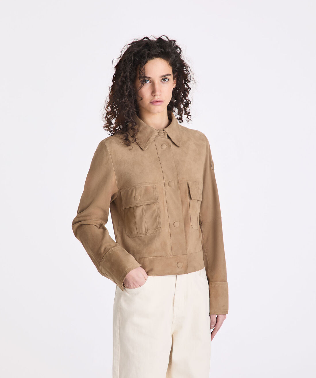 Giubbotto in suede PED5567 99012407 794 PEUTEREY Beige 