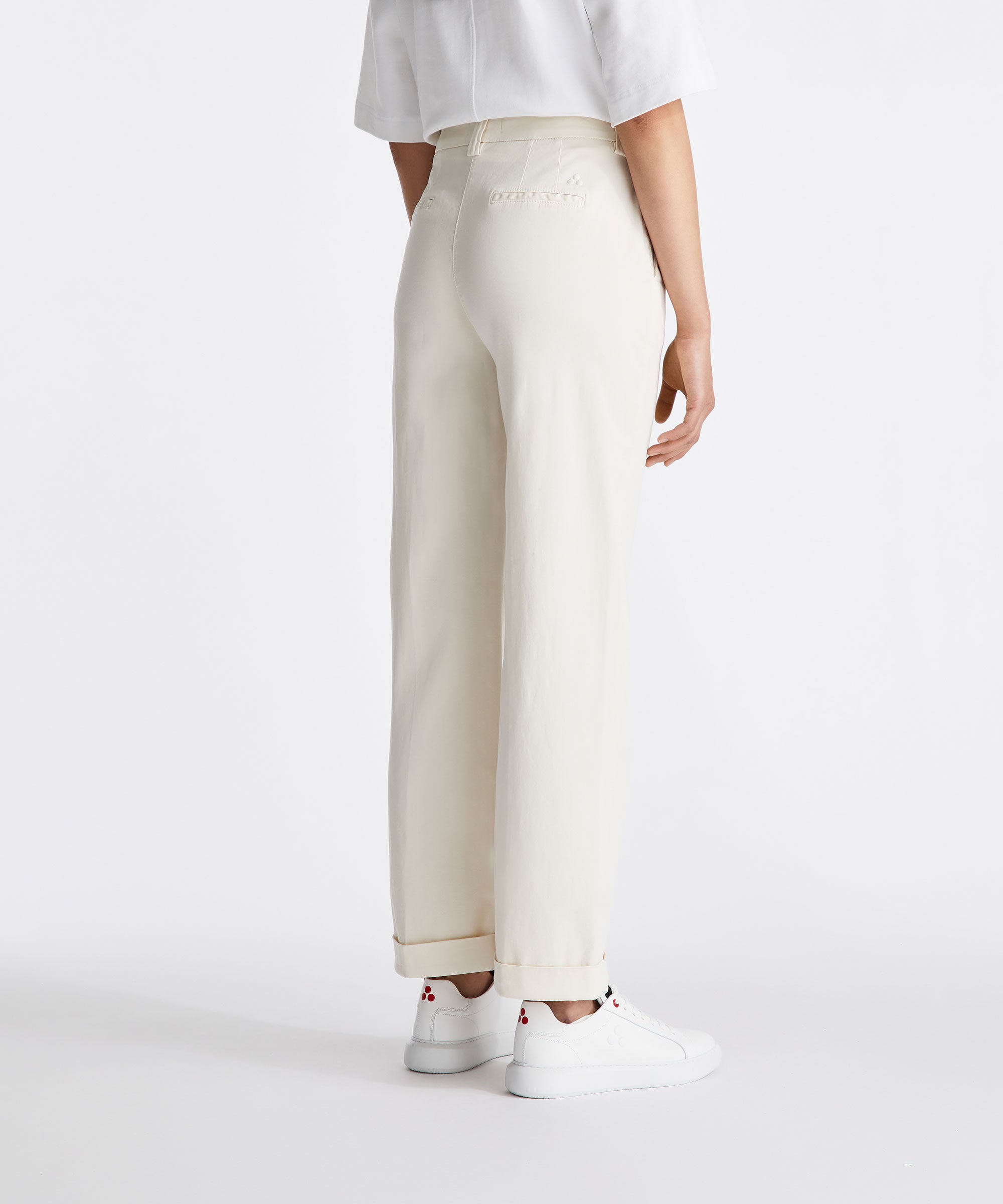 Pantaloni in gabardina di cotone stretch PED5655 99012427 729 PEUTEREY Pergamena 