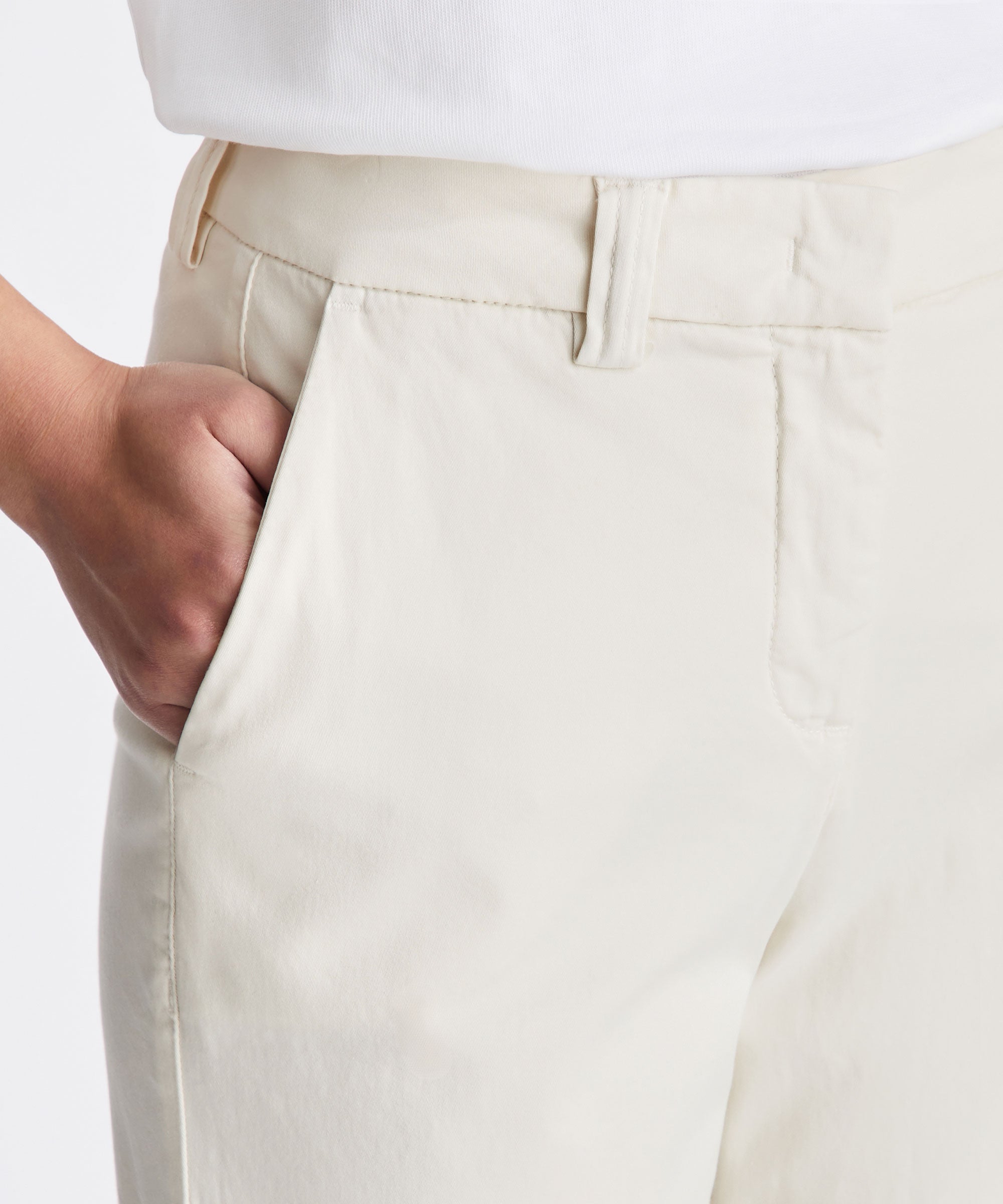 Pantaloni in gabardina di cotone stretch PED5655 99012427 729 PEUTEREY Pergamena 
