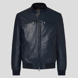 Biker in pelle PEU5411 99011856 215 PEUTEREY Blue 