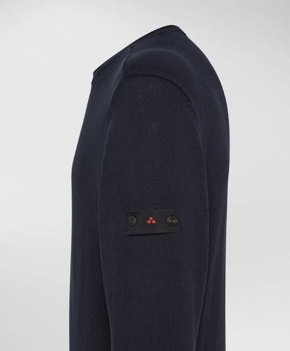 Maglia girocollo in tricot di cotone PEU5493 99012133 215 PEUTEREY Blue 