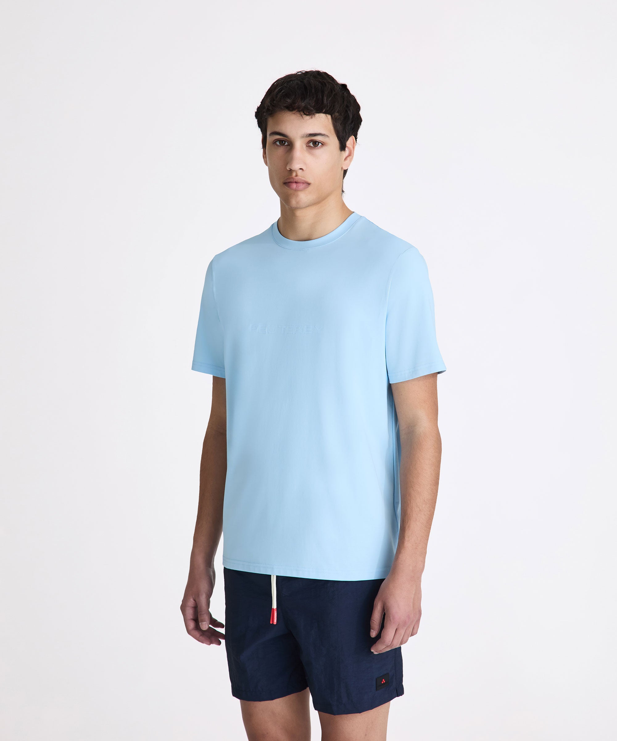 T-shirt con scritta termonastrata PEU5796 99012247 290 PEUTEREY Porto azzurro 