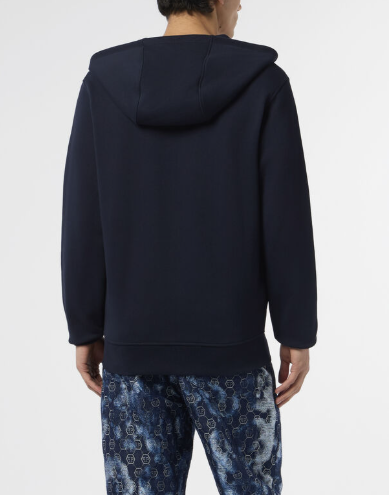 Felpa con cappuccio e zip MJB3928 PTE180N 24 PHILIPP PLEIN Navy 