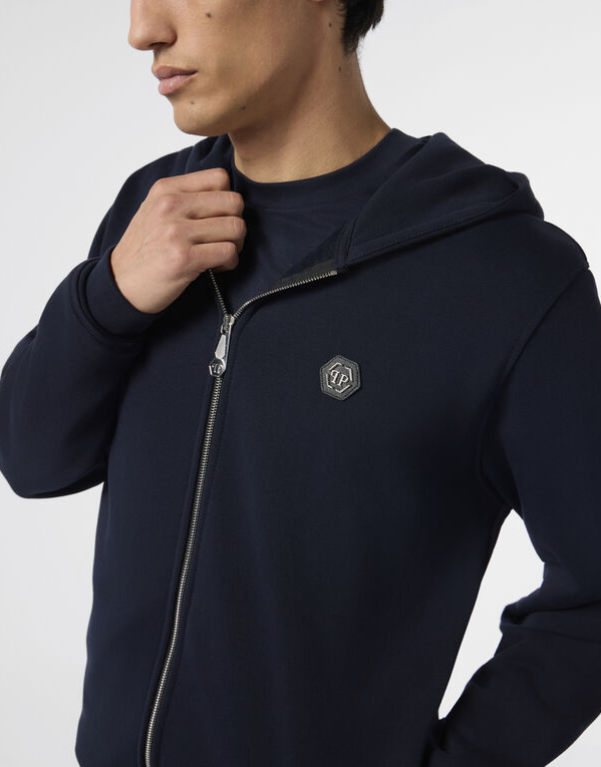 Felpa con cappuccio e zip MJB3928 PTE180N 24 PHILIPP PLEIN Navy 