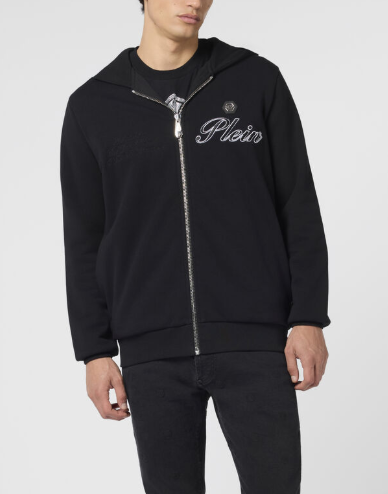 Felpa con cappuccio e zip MJB3953 PTE180N 02 PHILIPP PLEIN Black 