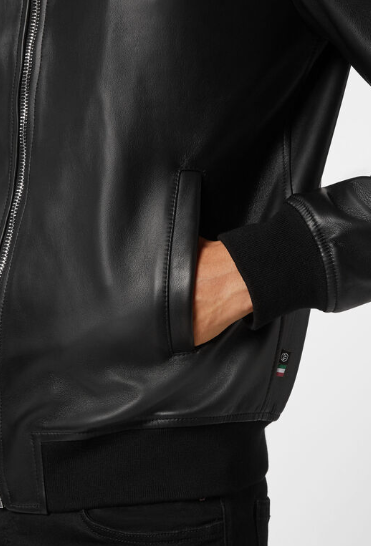 Bomber in nappa MLB1593 PLE010N 02 PHILIPP PLEIN Black 