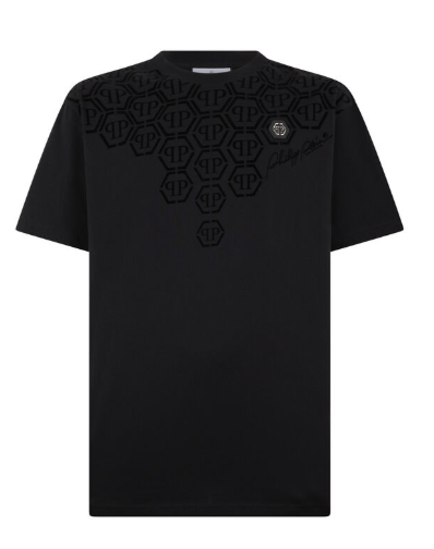 T-Shirt girocollo con logo monogram MTK8682 PJY002N 02 PHILIPP PLEIN Black 